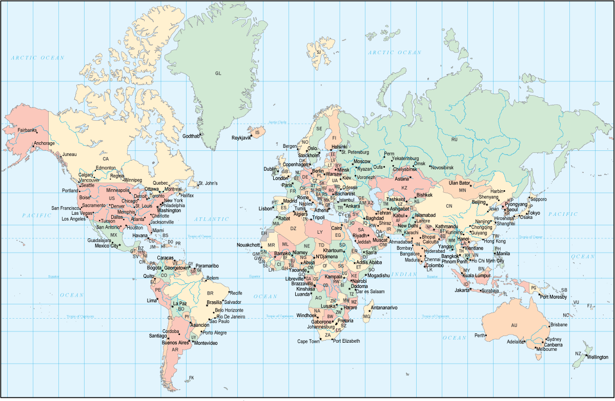 detailed map of the world countries World Map Detailed Map Of The World And Its Countries detailed map of the world countries